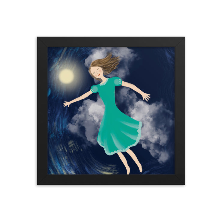 Flying Girl Framed Poster