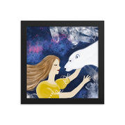 Woman And The Bear Framed Poster