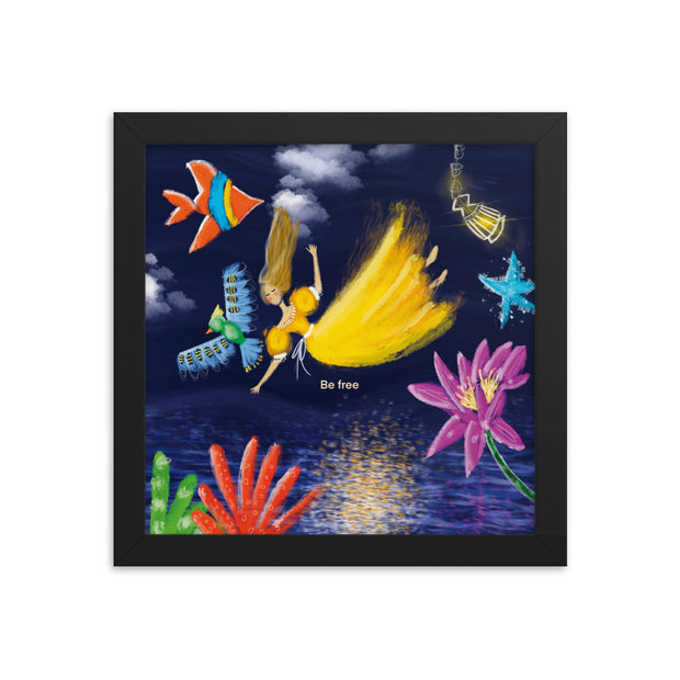 Birds and Fish Dreams Framed poster