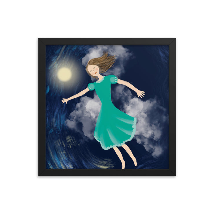 Flying Girl Framed Poster