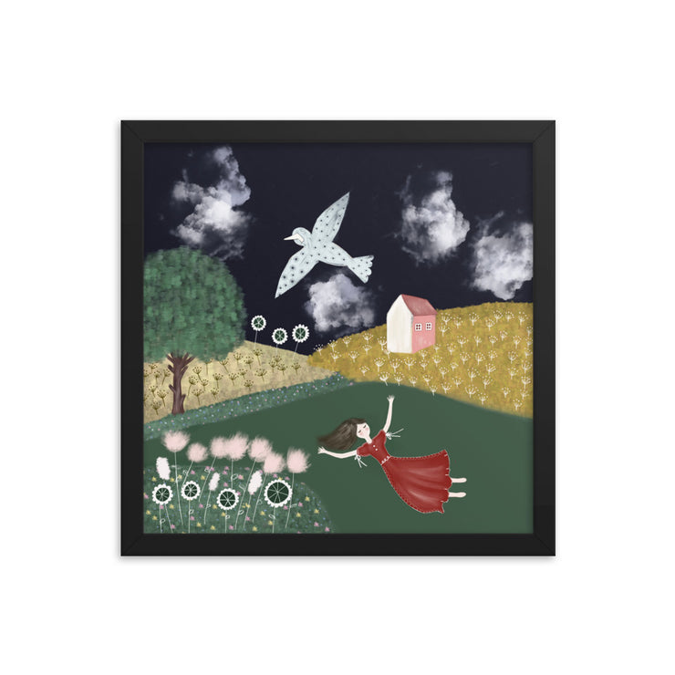 Girl garden Framed Poster