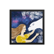Woman And The Bear Framed Poster