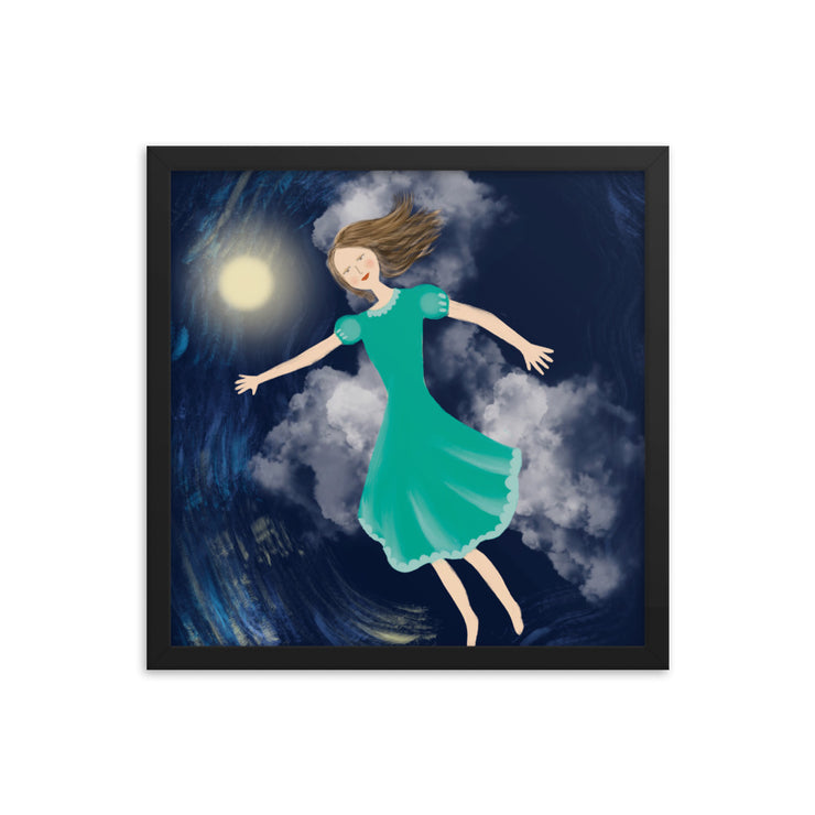 Flying Girl Framed Poster